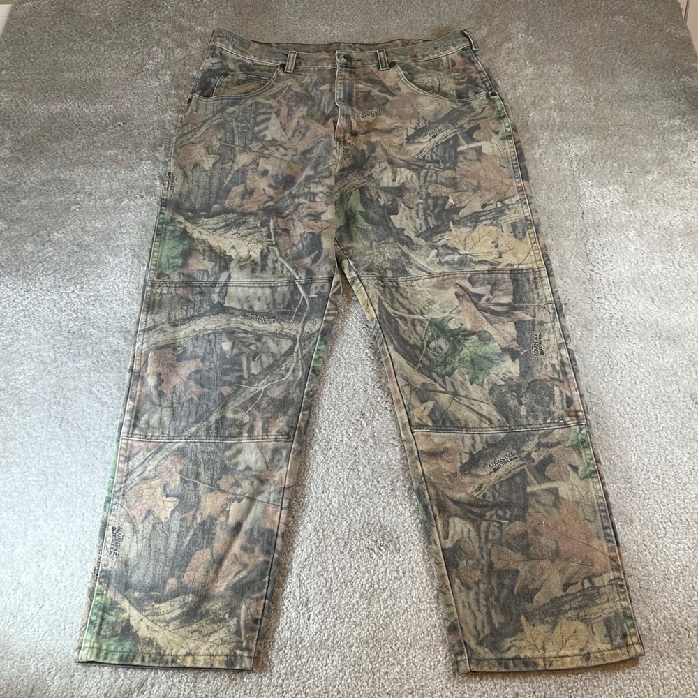 Vintage Y2K Wrangler Camo Double Knee Pants Mens 36x30 Advantage Timber Workwear